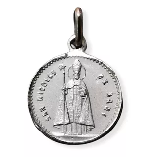 Medalla Plata 925 San Nicolás De Bari #1175 Bautizo Comunión