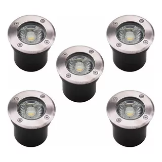 Balizador Luminária Led 4w Blindado Jardim 3000k Kit Com 5 Cor Da Cúpula Preto Cor Da Estrutura Preto