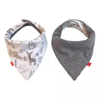 Pack X 12 Babero Bandana Bebé Reversible Triple Capa Algodón