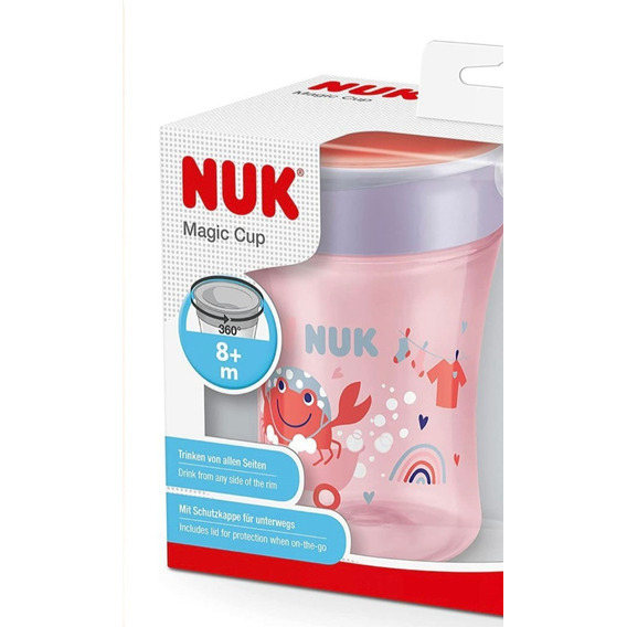 Vaso Nuk Magic Cup Evolution 250 Ml 360 Antigoteo Con Tapa