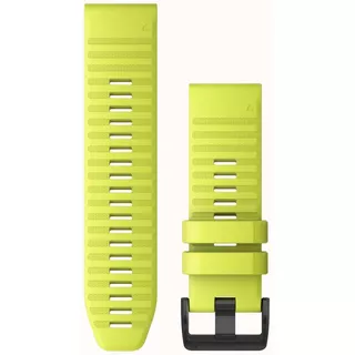 Pulseira De Relógio Quickfit Garmin Fenix 6x/5x/3 (26 Mm) Cor De Silicone Amarela Neon