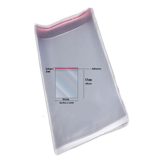 Paquete X 100 Bolsas Transparente Con Solapa Adhesiva