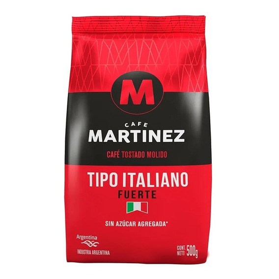 Cafe Martinez molido tostado tipo italiano fuerte 500g	