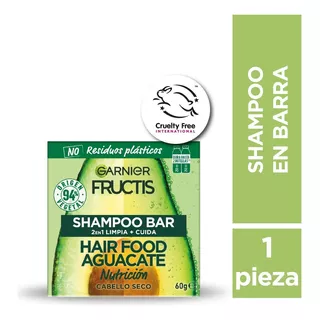 Shampoo En Barra Garnier Fructis Hair Food Aguacate - 60gr