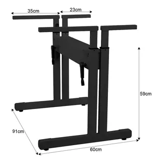 Mesa De Escritório Gamer Regulagem De Altura Preta Sem Tampo Cor Preto