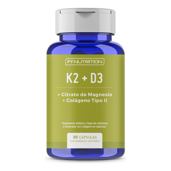 Vitamina K2 + D3 Fynutrition  4000 Ui Y 100mcg Mk7 - Cápsulas En Frasco De 30 Un.