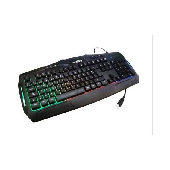 Teclado Gamer Weibo Wb 540 Retoiluminado Color del teclado Negro