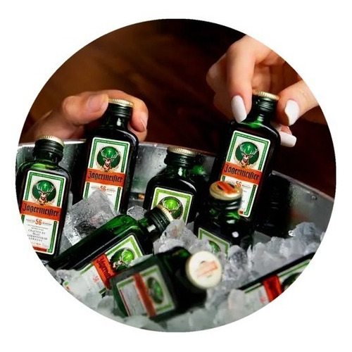 6x Jagermeister 20ml Botella Vidrio Miniatura Coleccion