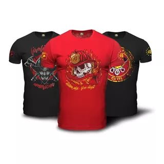 Kit Bombeiro Firefighter 3 Camisetas Teamsix