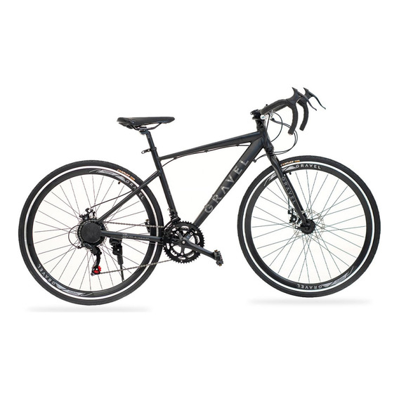 Mountain bike Gravel Asphalt  2023 R700 51cm 14v frenos de disco mecánico cambios Shimano A050 y Shimano TZ500 color negro mate con pie de apoyo