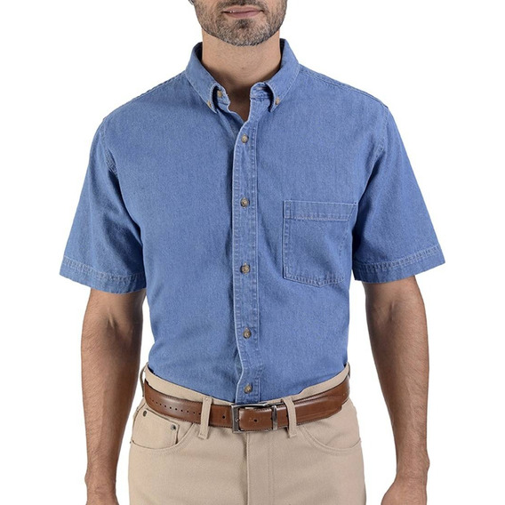 Camisa Mezclilla Manga Corta C/botton Down Classic Fit Yale