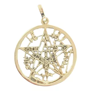 Dije De Tetragrámaton Oro 10k Pentagrama Tetragrama