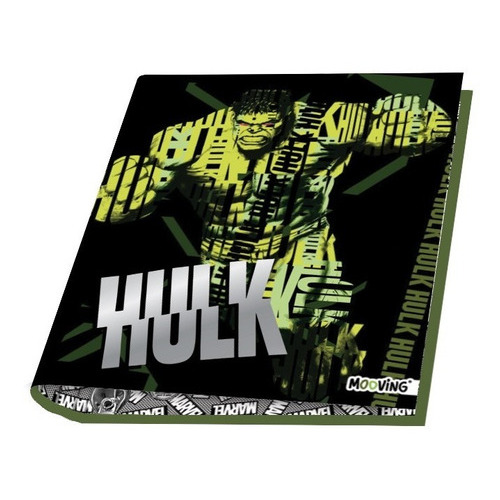 Carpeta Marvel N°3 Escolar Con Ganchos 3x40 Mooving Diseño MARVEL HULK