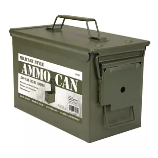 Caja Metalica Tipo Militar Porta Herramientas O Municiones Color Verde Oscuro