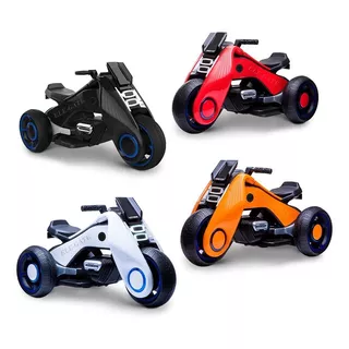 Mini Moto Eléctrica Recargable Para Niños Triciclo Color Naranja