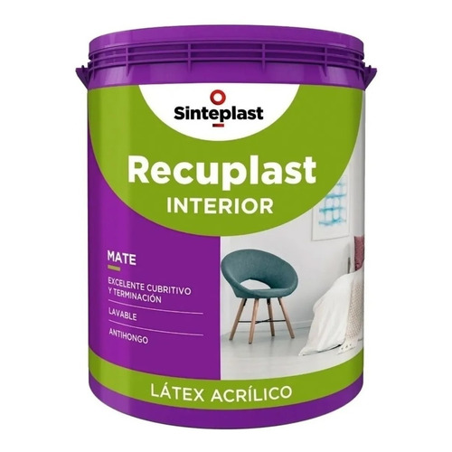 Sinteplast Recuplast Interior Mate pintura latex blanco 20 litros