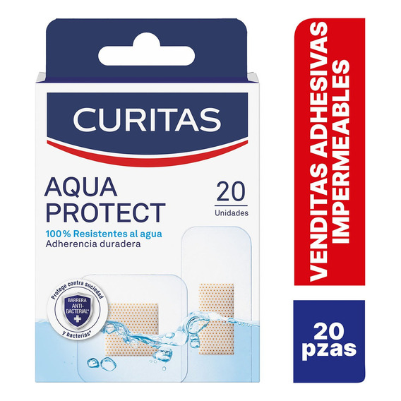 Curitas Adhesivas Aqua Protect Impermeables 20 Unidades