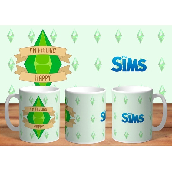 Taza - Tazón De Cerámica Sublimada Los Sims: Me Siento Feliz