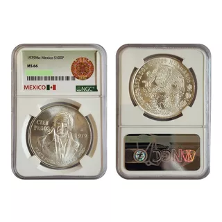 100 Pesos Morelos 1979 Certificada Por Ngc Ms66