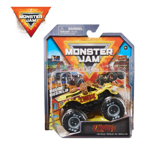 Monster Jam Camión De Metal Escala 1:64 Auto Monstruo Color Zombie Amarillo