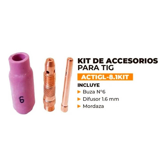 Kit De Accesorios Soldadora Tig Lusqtoff Difusor 1.6mm 