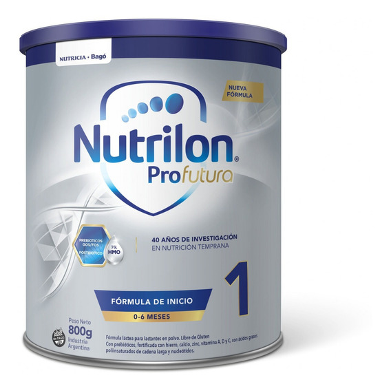 Leche de fórmula en polvo sin TACC Nutricia Bagó Nutrilon Profutura 1 en lata - Pack de 6 de 800g - 0  a 6 meses