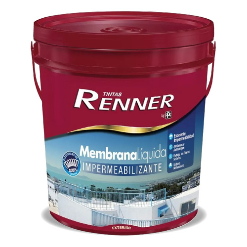 Membrana Liquida Renner Impermeabilizante Antihongos 4kg Color Blanco