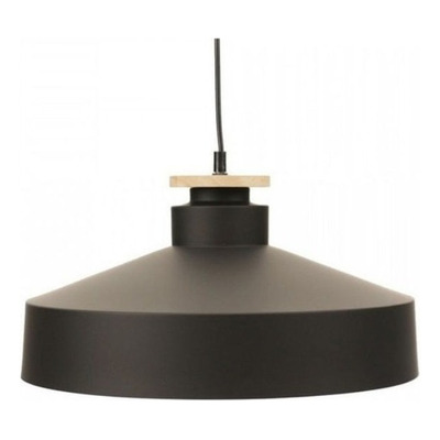 Lampara Colgante Campana Zeth Nordica Aluminio/madera Negra Negro