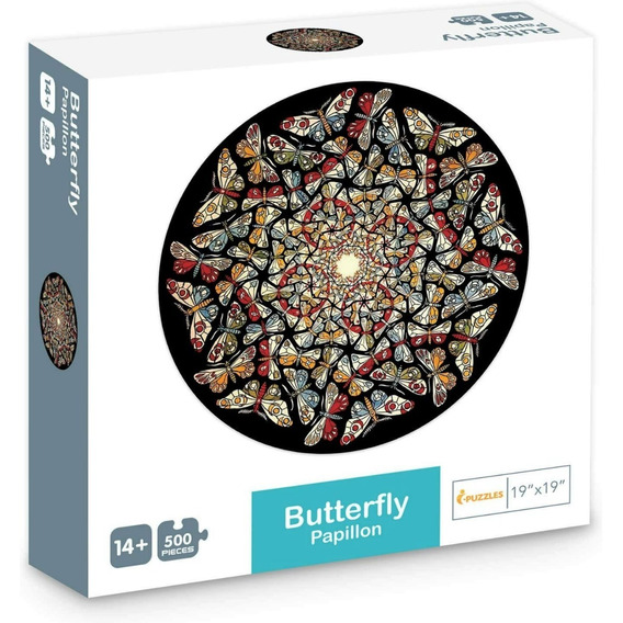 Puzzle Circular Mandala 500 Piezas Mariposas