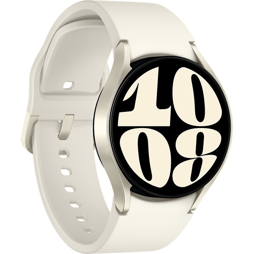 Reloj Samsung Galaxy Watch 6 Smartwatch 40mm Ip68 Color Gold Color de la caja Graphite Color de la correa Blanco Color del bisel Dorado Diseño de la correa Lisa