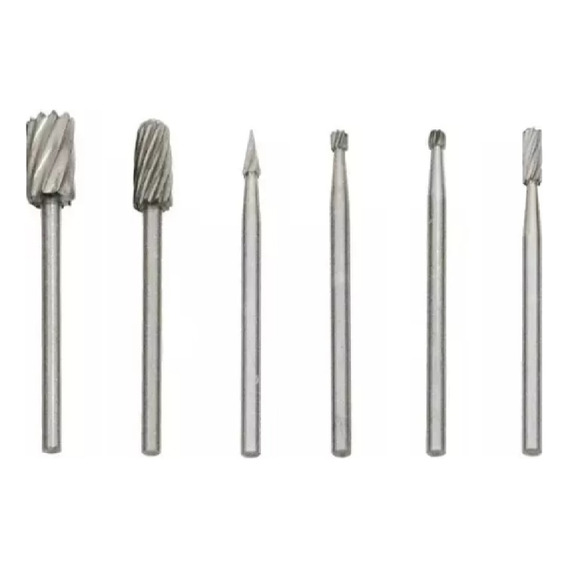 Kit 6 Limas Rotativas Mini Torno Ruhlmann Eje 1/8 Aluminio  