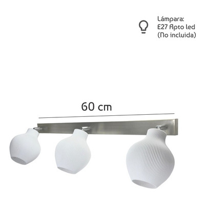 Aplique 3 Luces Tulip 3d Acero Deco Moderno Apto Led Lmp