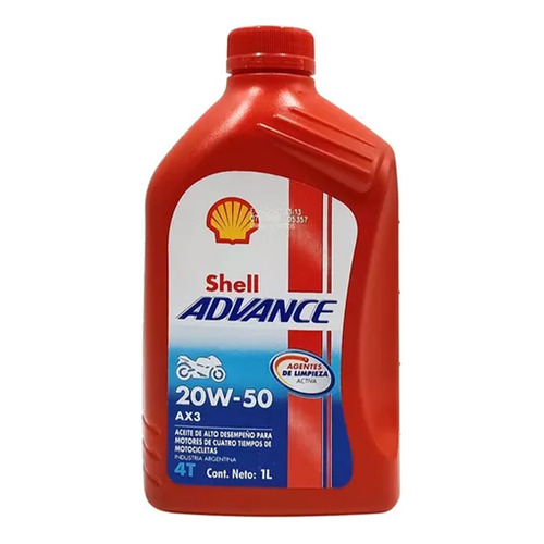 Aceite Shell 20w50 4t Advance Ax3 1L
