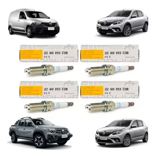 Kit X 4 Bujias Originales Renault Sandero Logan Oroch H4m 