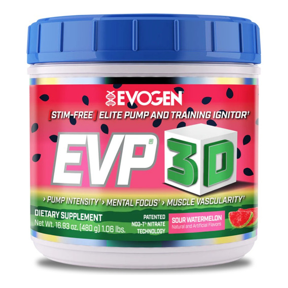 Pre Entreno Evogen Evp 3d Stim Free 40 Servicios Todo Sabor Sabor Sour Watermelon