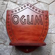 Oratório Decorativo Ogum - Umbanda - Pátina Artesanal