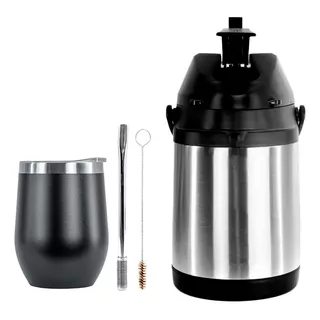 Kit Tereré Bomba Bojo Garrafa 2.5l E Copo Termico Inox 350ml