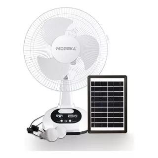 Moreka 12 Inventilador Solar Recargable De Mesa Cargador De Celular