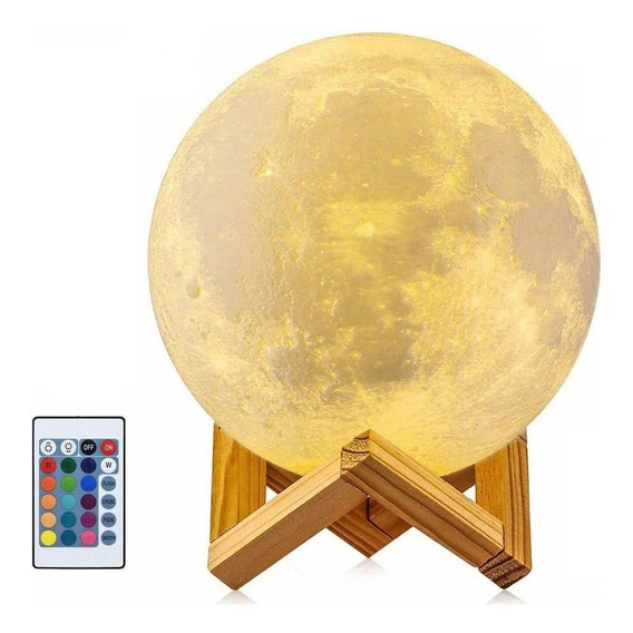 Lámpara De Luna 3d 16 Color Touch Lámpara Recargable 15cm