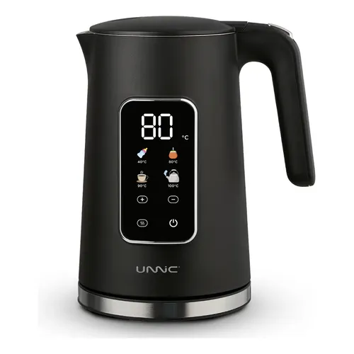 Pava Eléctrica Unnic Pantalla Digital Color Táctil Acero Inoxidable 1.7 L Temperatura Prestablecidas Ideal Para Mate Café Te Color Negro