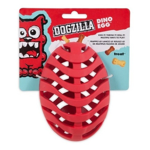 Juguete Interactivo Premium Para Perro Dogzilla Dino Egg Color Rojo