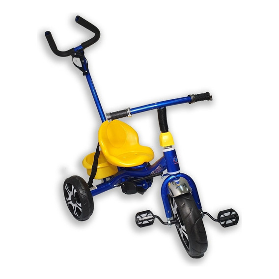 Triciclo Infantil Para Niños Caño Reforzado Direccionable Color Azul