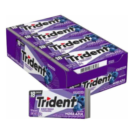 Chicles Trident Mora Azulx12und