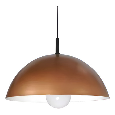 Colgante Media Esfera 40cm Cobre Ideal Cocina Apto Led Fz Cobre/blanco