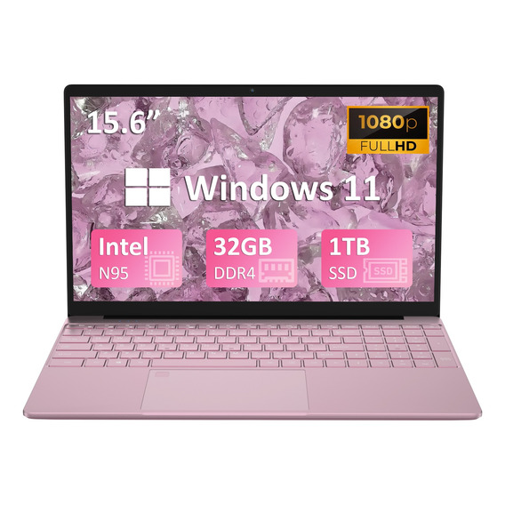 Laptop Auusda Intel N95 32gb Ram 1tb Ssd Windows 11 Pink