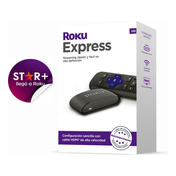 Roku Express (modelo 2024) Streaming Netflix, Star+, Youtube