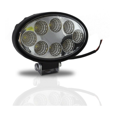 Kit Com 2 Farol Milha 8 Led 24w 12v 24v Oval Off Trator