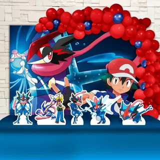 Painel De Festa Decoração Ash Greninja G