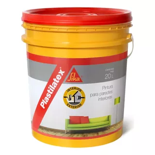 Latex Interior Exterior Antihongos Sika Plastilatex 20 Lt Acabado Mate Color Blanco