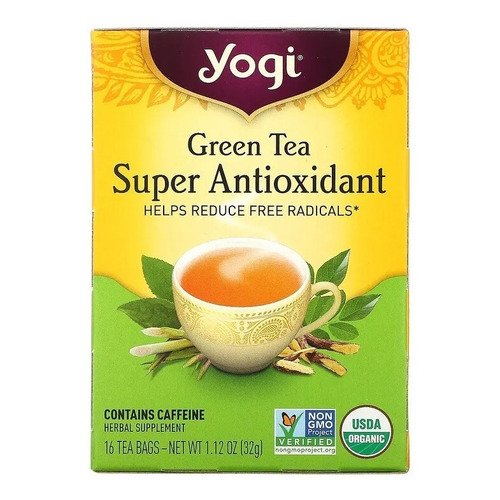 Yogi Súper Antioxidante De Té Verde 16 Bolsitas 32 G Sfn